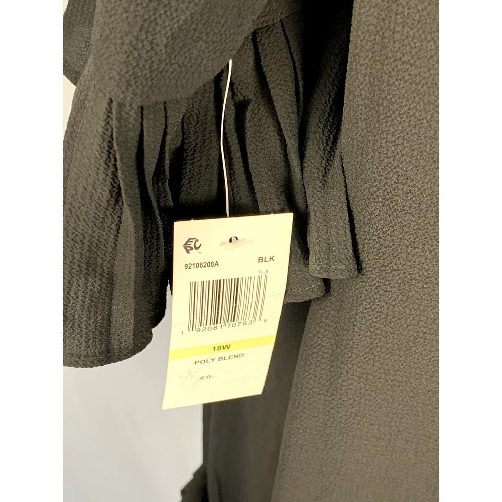 MSK Plus Size Pleated Ruffle Dress Black Size 18W NWT - Picture 6 of 6
